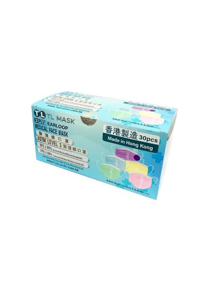 圖片 TL MASK 3 PLY Earloop Medical Face Mask 紫色 30 片